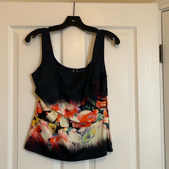 ELIE TAHARI for 5F (Bergdorf Goodman) Floral Print Ruched Blouse with Side Zip - Picture 3 of 12